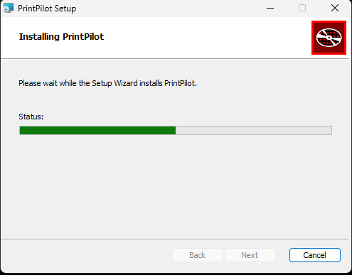 PrintPilot Setup Installation Progress
